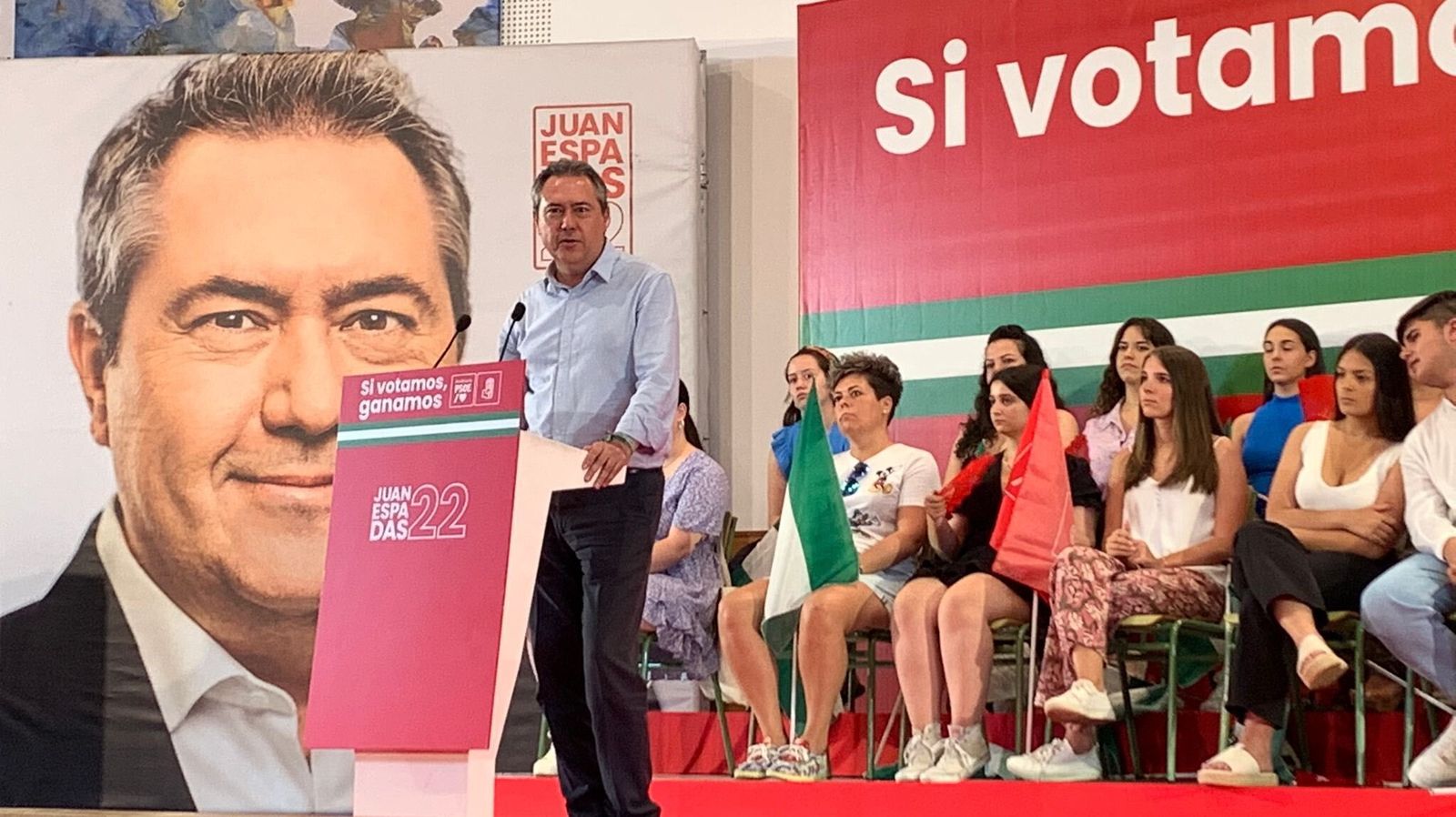 Juan Espadas en el auditorio Jacobo del Barco de la Universidad de Huelva.