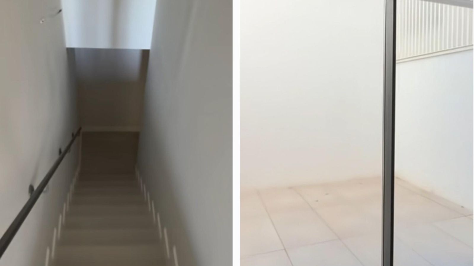 Escalera y habitación de la casa de Rocío Osorno en El Puerto