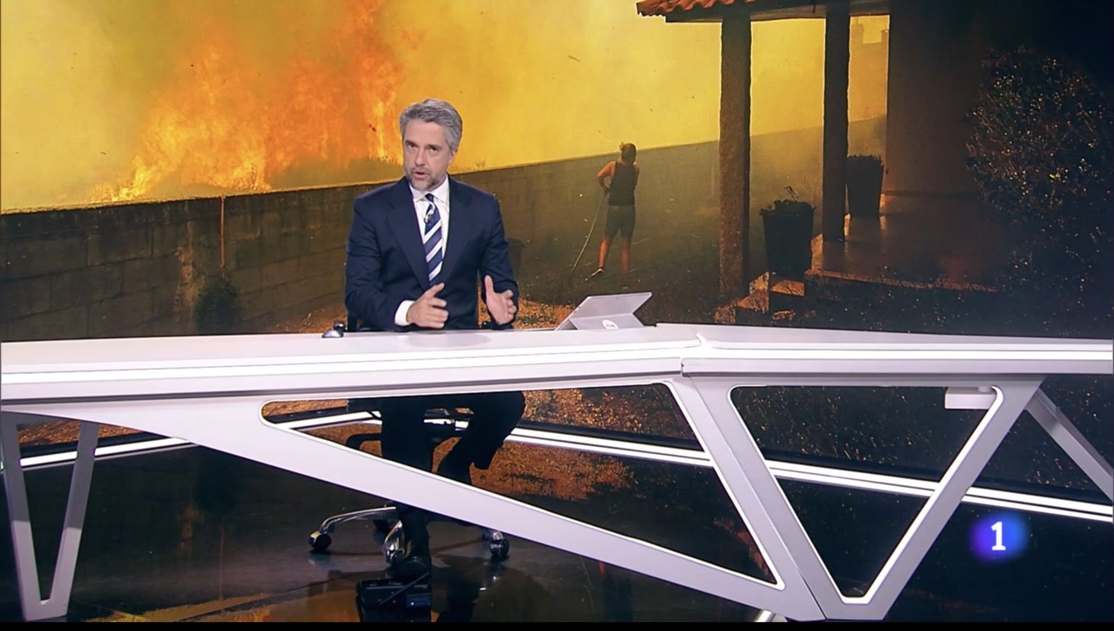 Imagen del ‘Telediario 2’ de anoche en TVE.