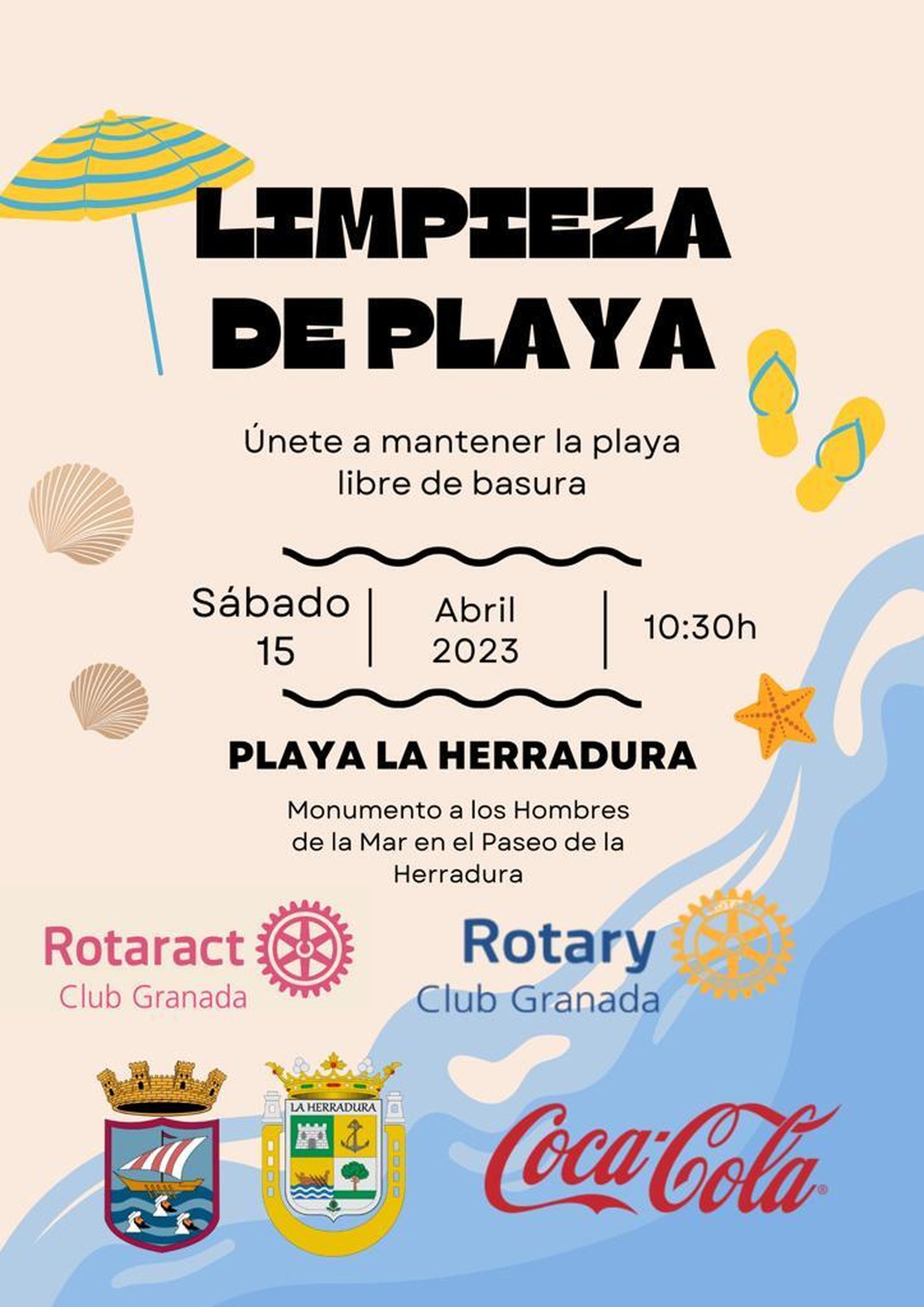 La campaña está organizada por el Club Rotary de Granada, los Ayuntamiento de la Herradura y Almuñécar y Coca-Cola.