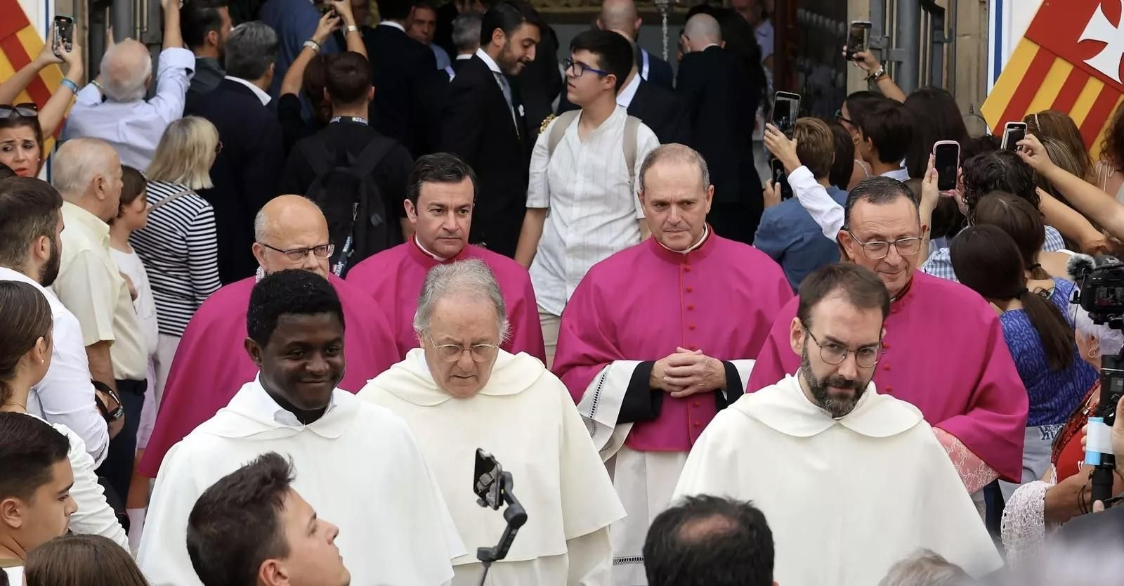 Felipe Ortuno, a la salida de la procesión de la Virgen de la Merced.
