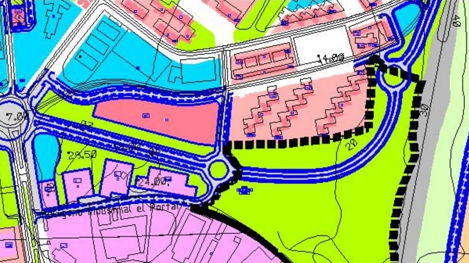 Diseño de la futura avenida y de la gran zona verde junto al Mopu, según el PGOU.
