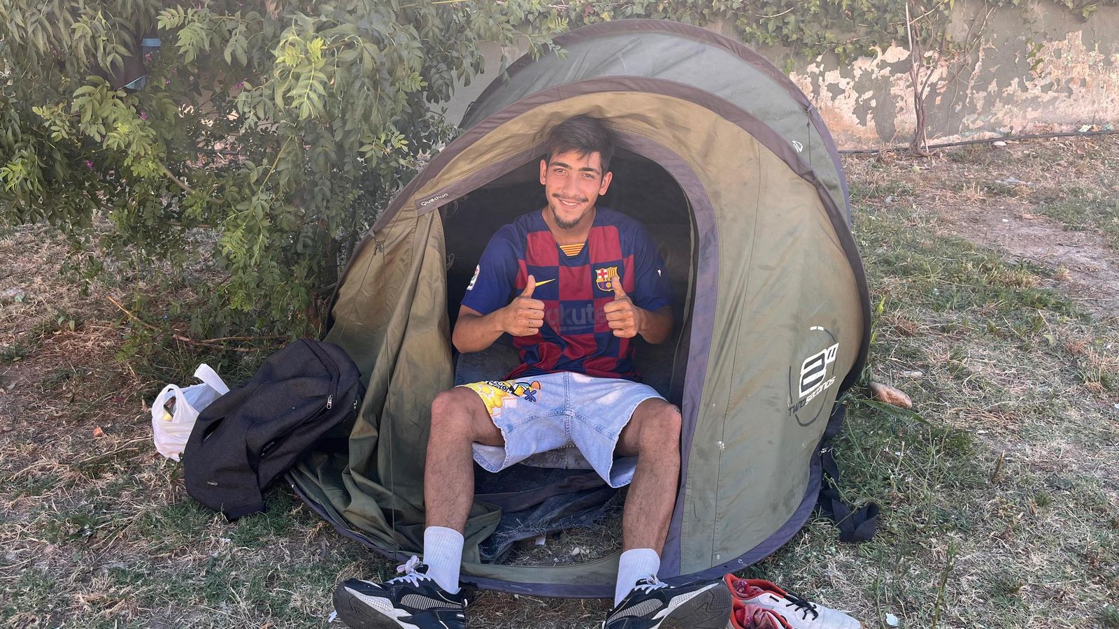 Sergio, uno de los 'sintecho' que duerme en el cauce del Guadalmedina