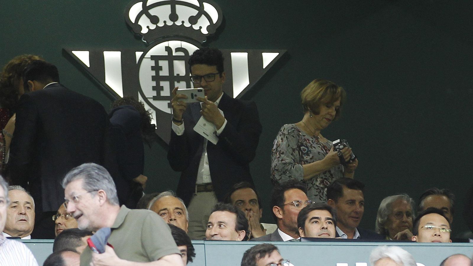 Imagen del palco del Villamarín ante el Espanyol.