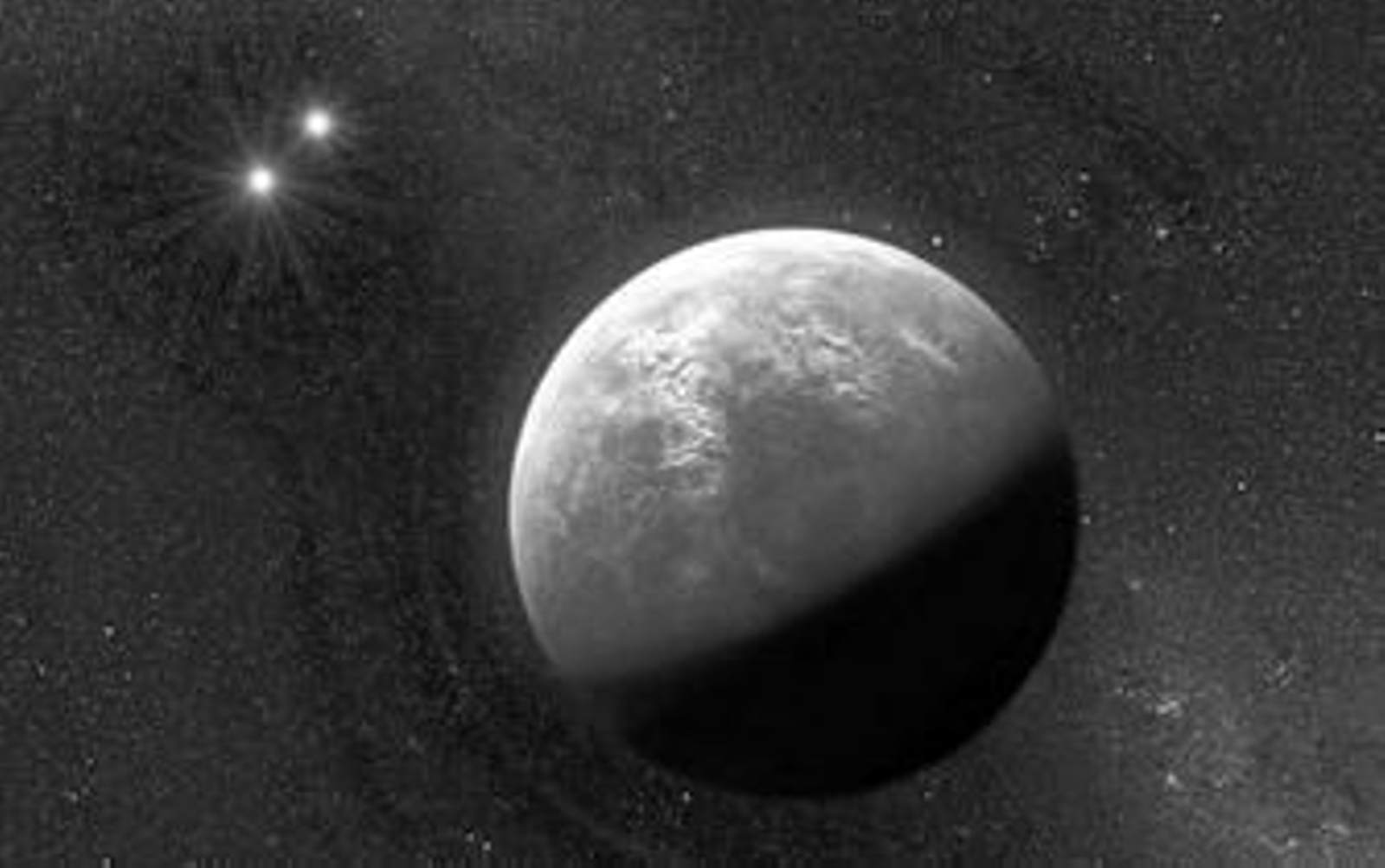 Ilustración de un exoplaneta cerca de la estrella Gliese 667 C.
