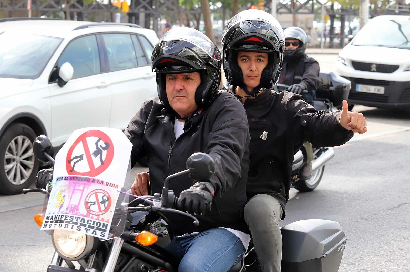 Imágenes de la concentración de motoristas por la seguridad