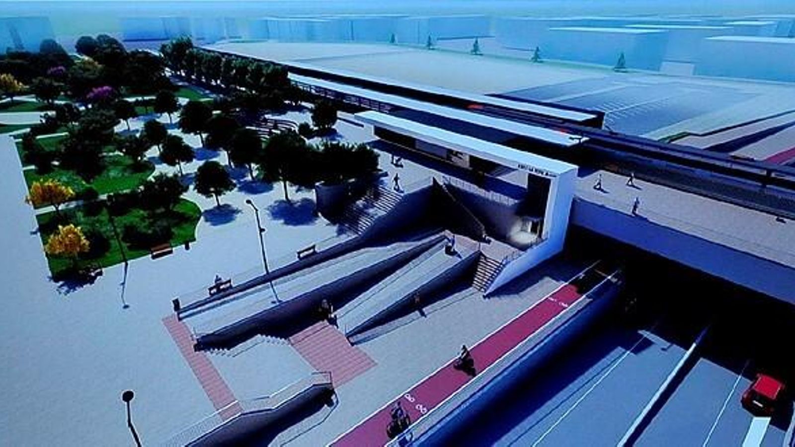 Recreación del futuro apeadero de la zona norte de Jerez.