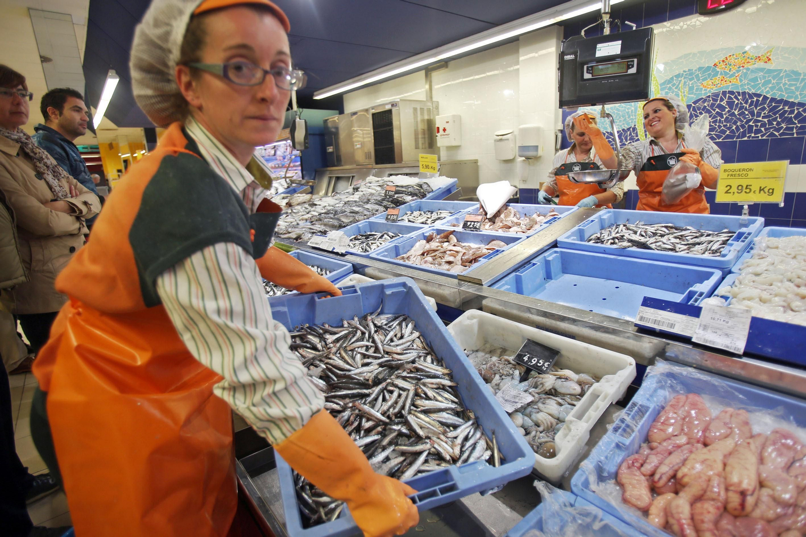 Sección de pescadería de Mercadona.