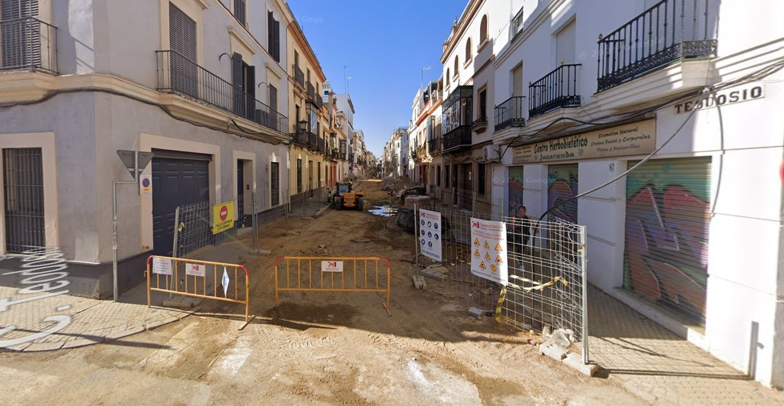 Obras en la calle Teodosio