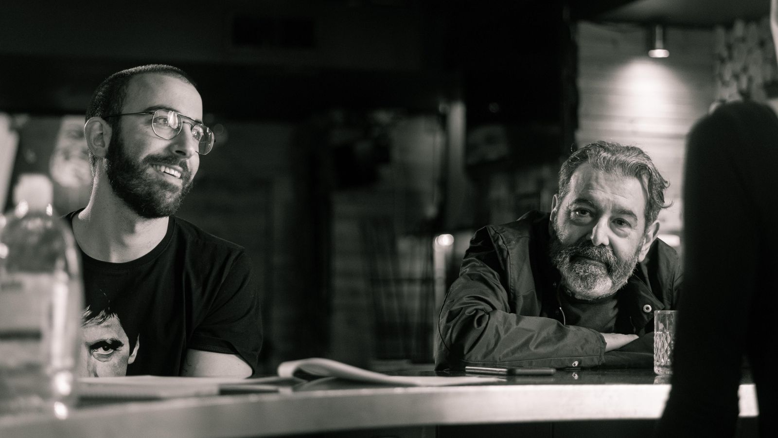 Paco Sepúlveda con Manuel Morón en el rodaje de 'Historias'.