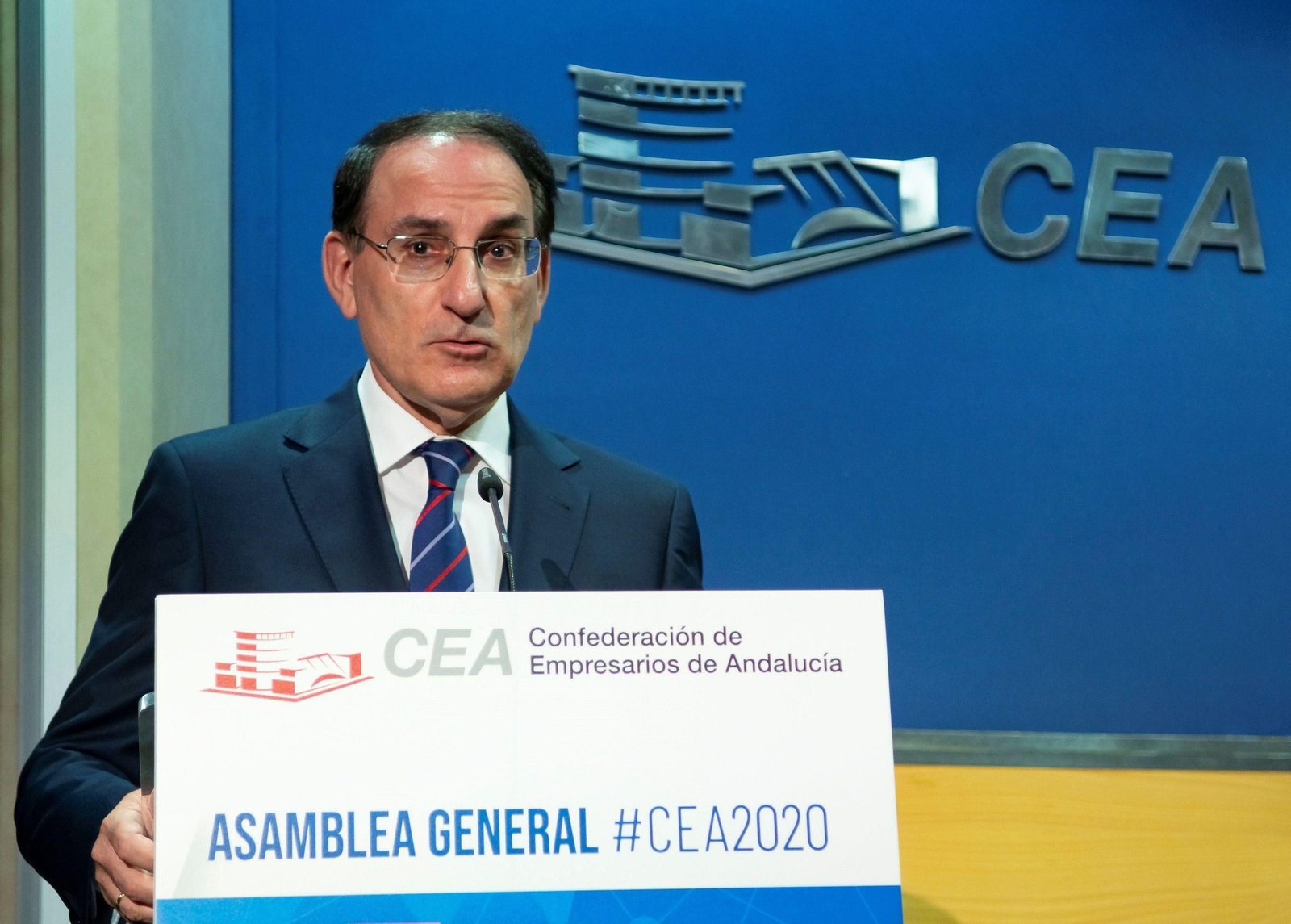 Javier González de Lara, durante la asamblea de la CEA del pasado 12 de marzo