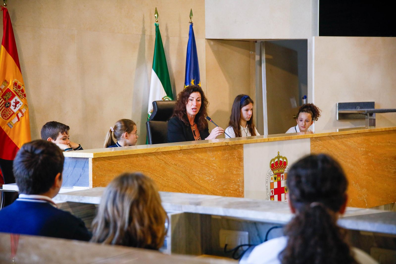 Visita al Ayuntamiento de Almería del colegio Virgen de Fátima, en imágenes