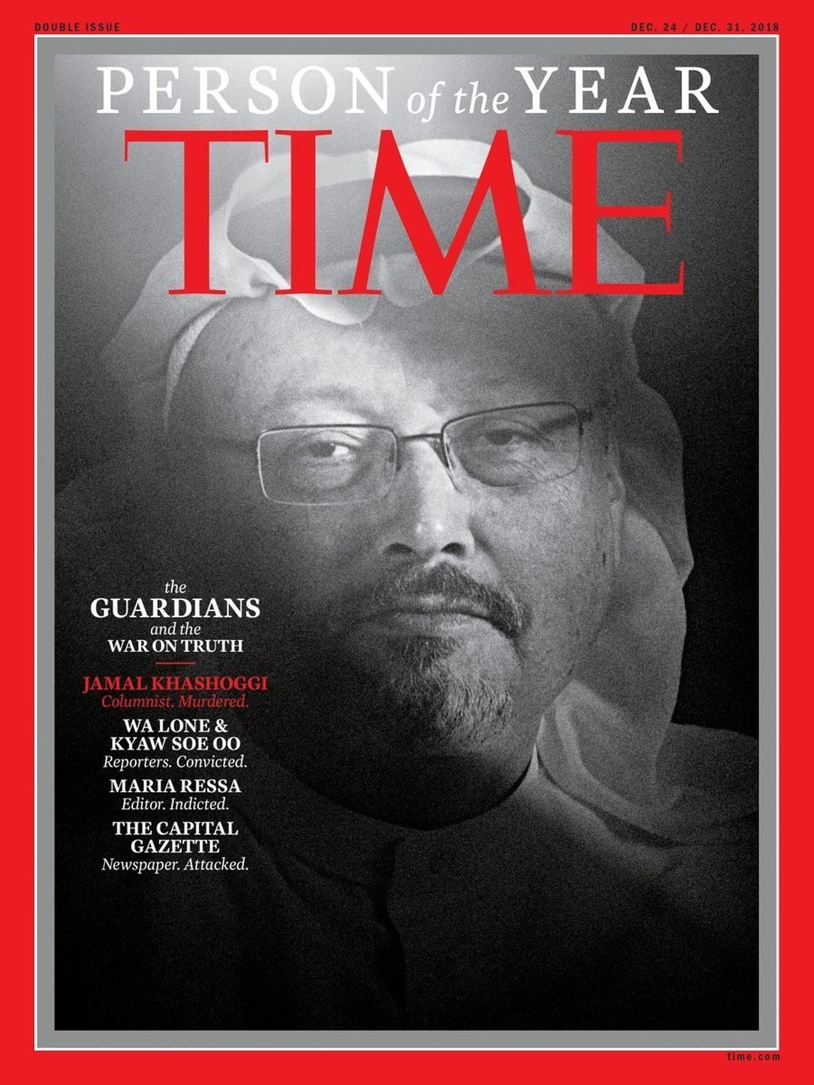 Portada de la revista 'Time', que nombra a Khashoggi Persona del Año 2018.