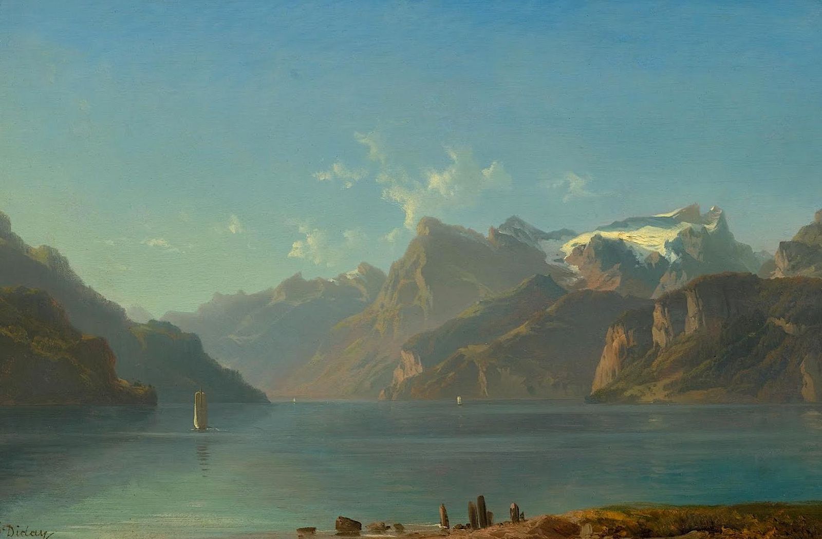 'El Uri Rotstock desde Brunnen' (1848) del pintor suizo François Diday, "maestro de los paisajes alpinos".