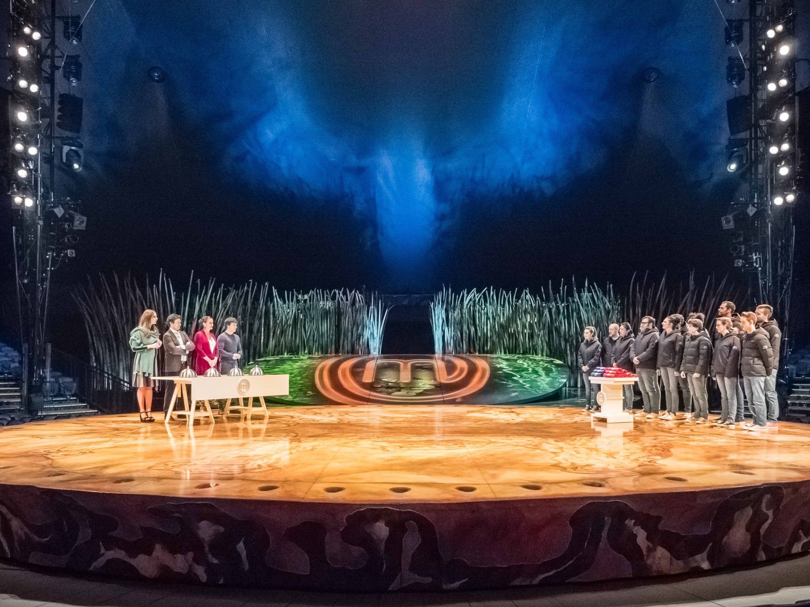 Un instante de la grabación de 'Masterchef' en el escenario del Circo del Sol, en Sevilla.