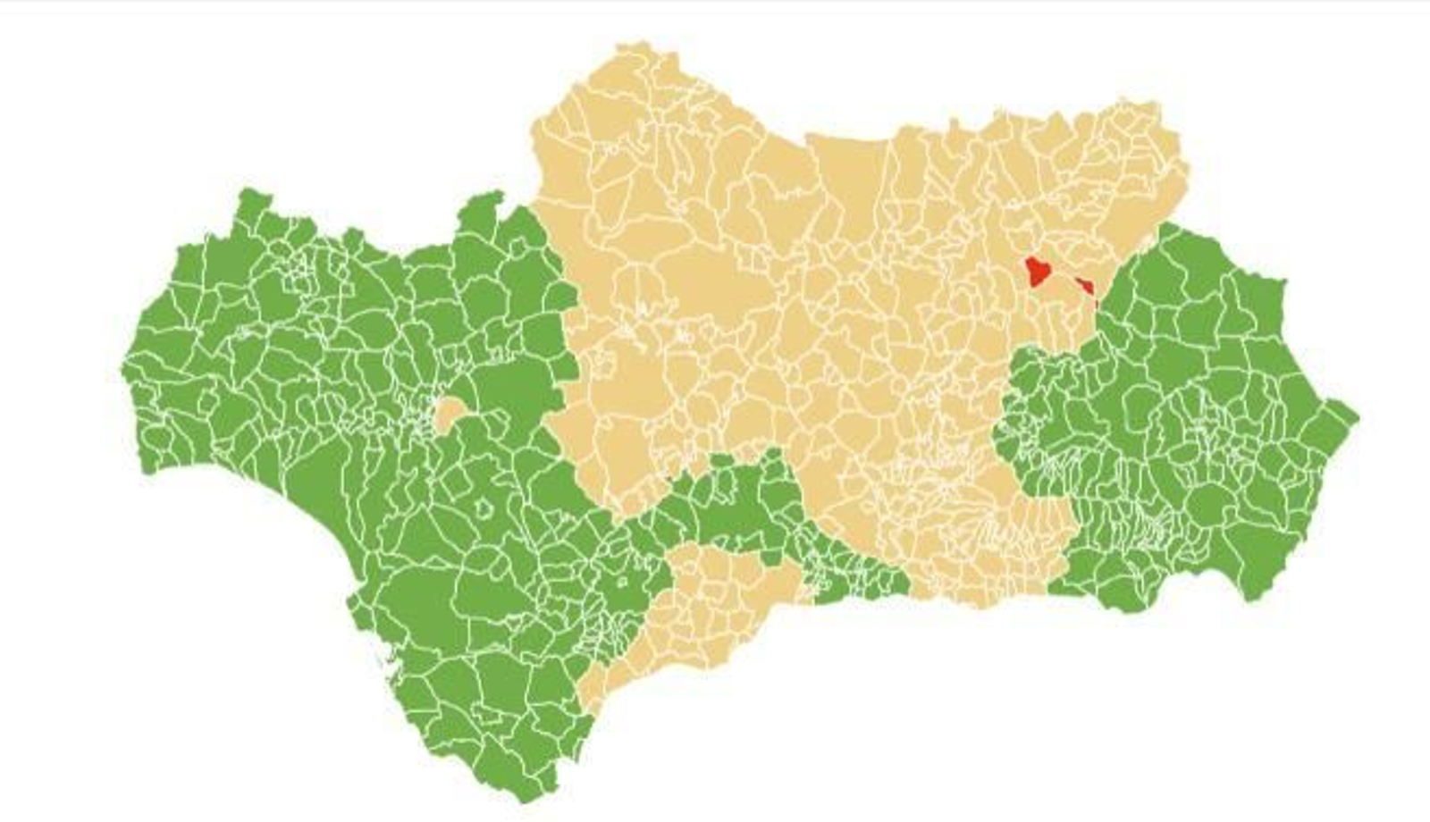 Nivel de alerta Covid en cada municipio de Andalucía: Peal del Becerro en Jaén, propuesto para cierre perimetral