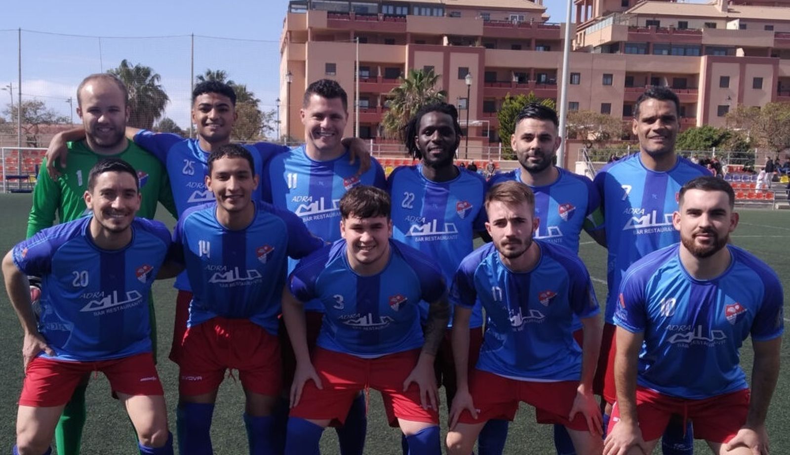 Formación inicial del CF Adra en el último partido de la fase regular.