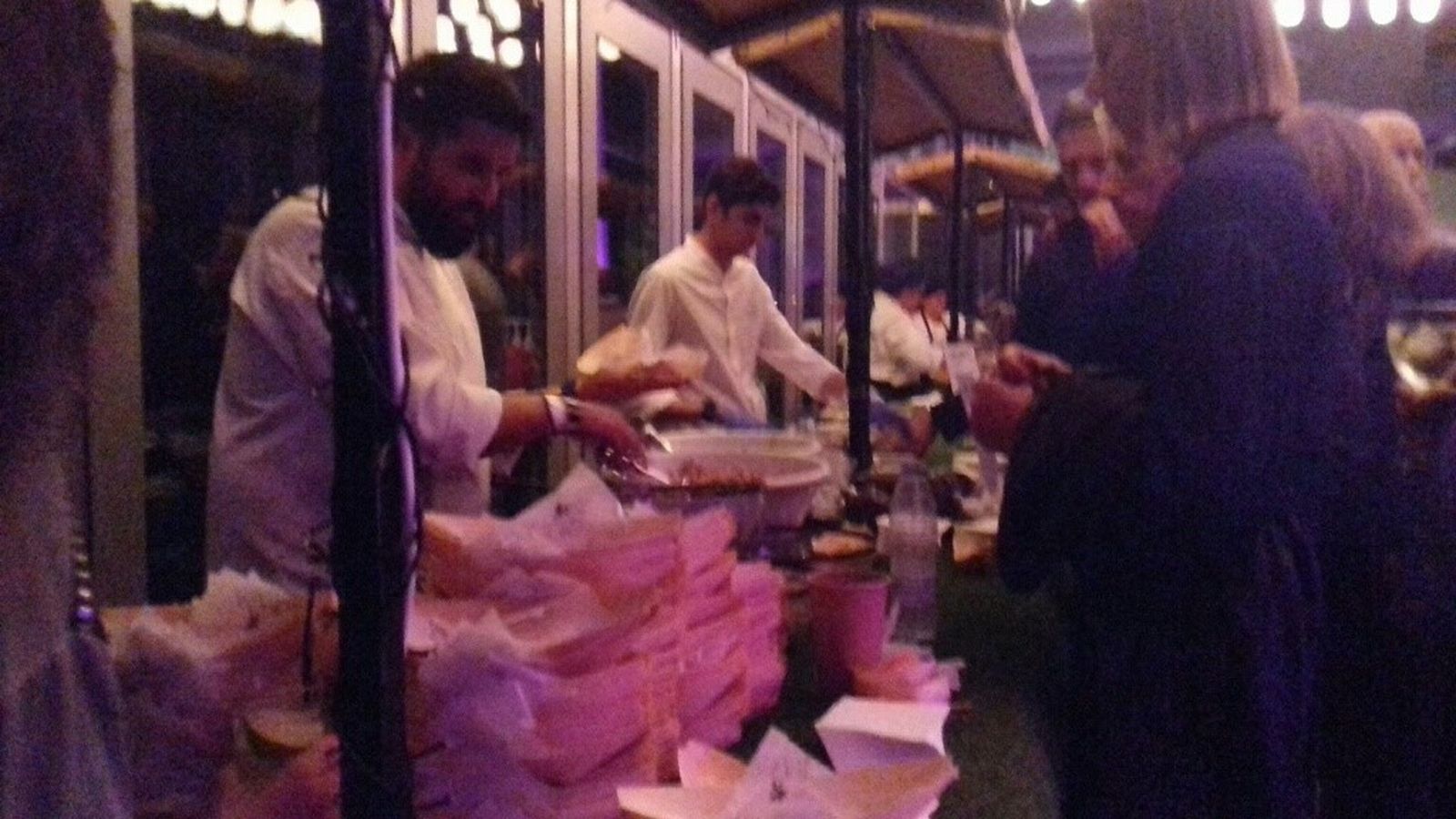 El puesto de fajitas en la terraza