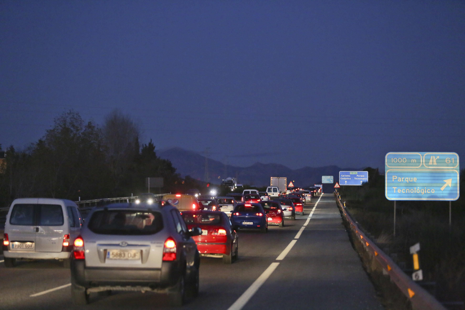 Imagen de archivo de los atascos en dirección al PTA.