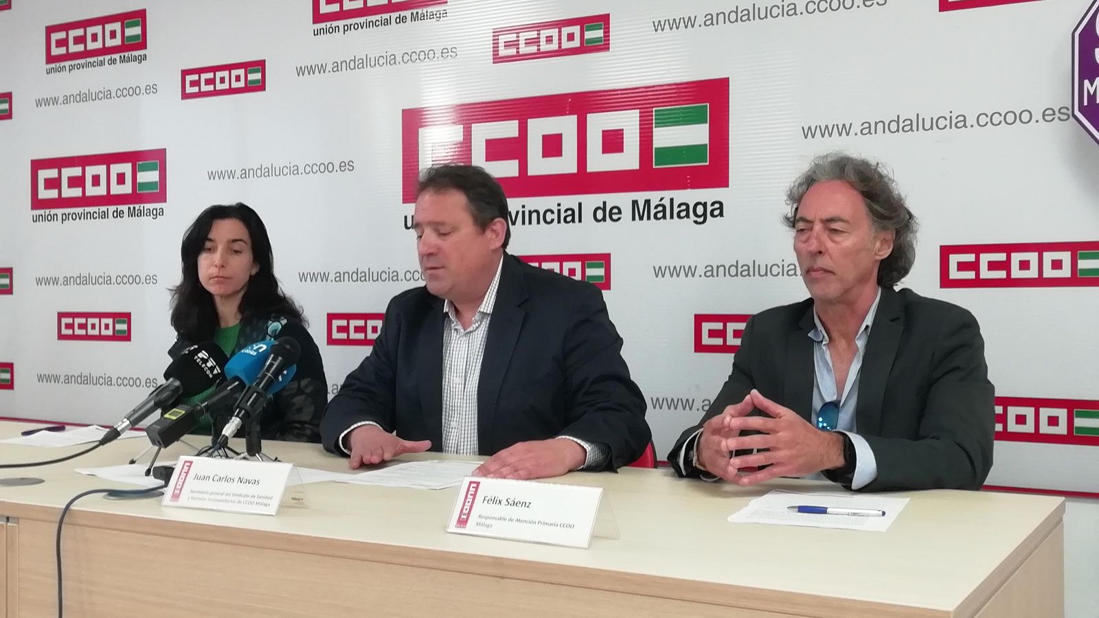 Parent, Navas y Sáenz, durante la rueda de prensa.