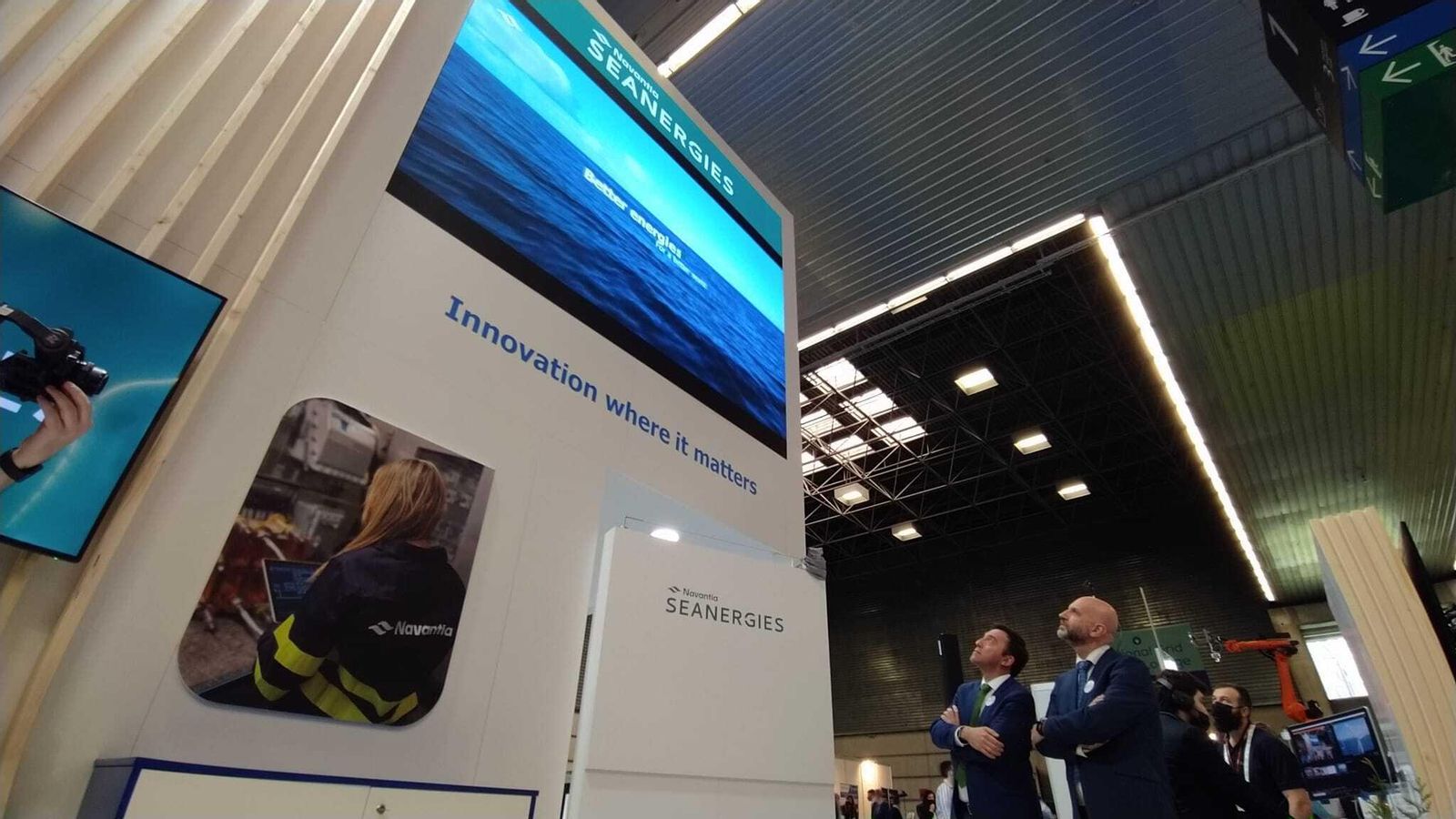 Presentación de la marca comercial Navantia Seanergies en la feria Wind Europe celebrada esta semana en Bilbao.