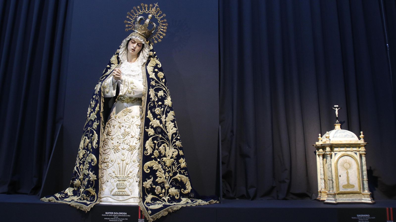 Virgen  Dolorosa de Montes de Oca que se puede ver en la muestra.