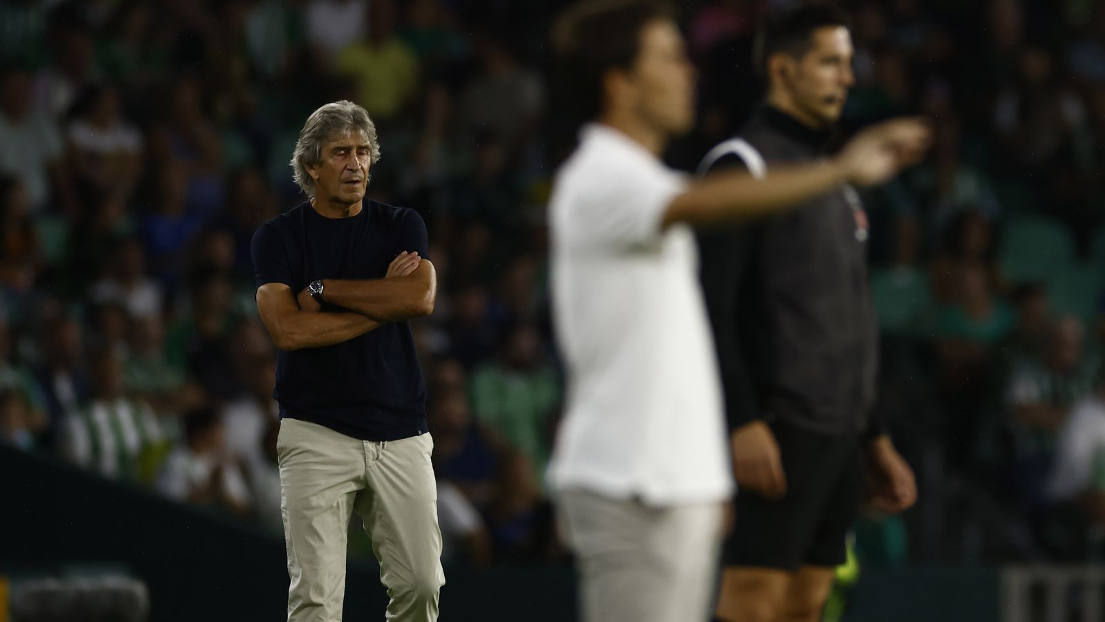 Pellegrini, durante el encuentro ante el Almería.