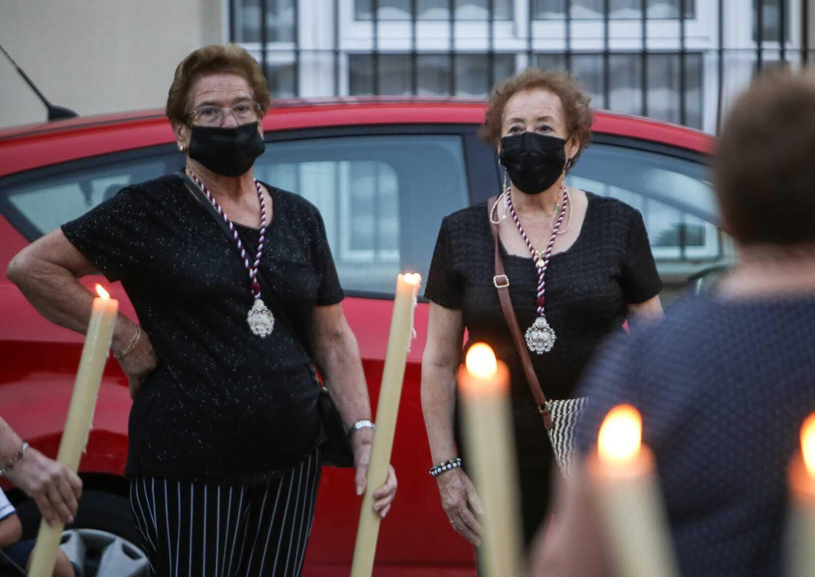 Primera salida de una imagen cofrade por las calles de Chiclana desde el inicio de la pandemia.