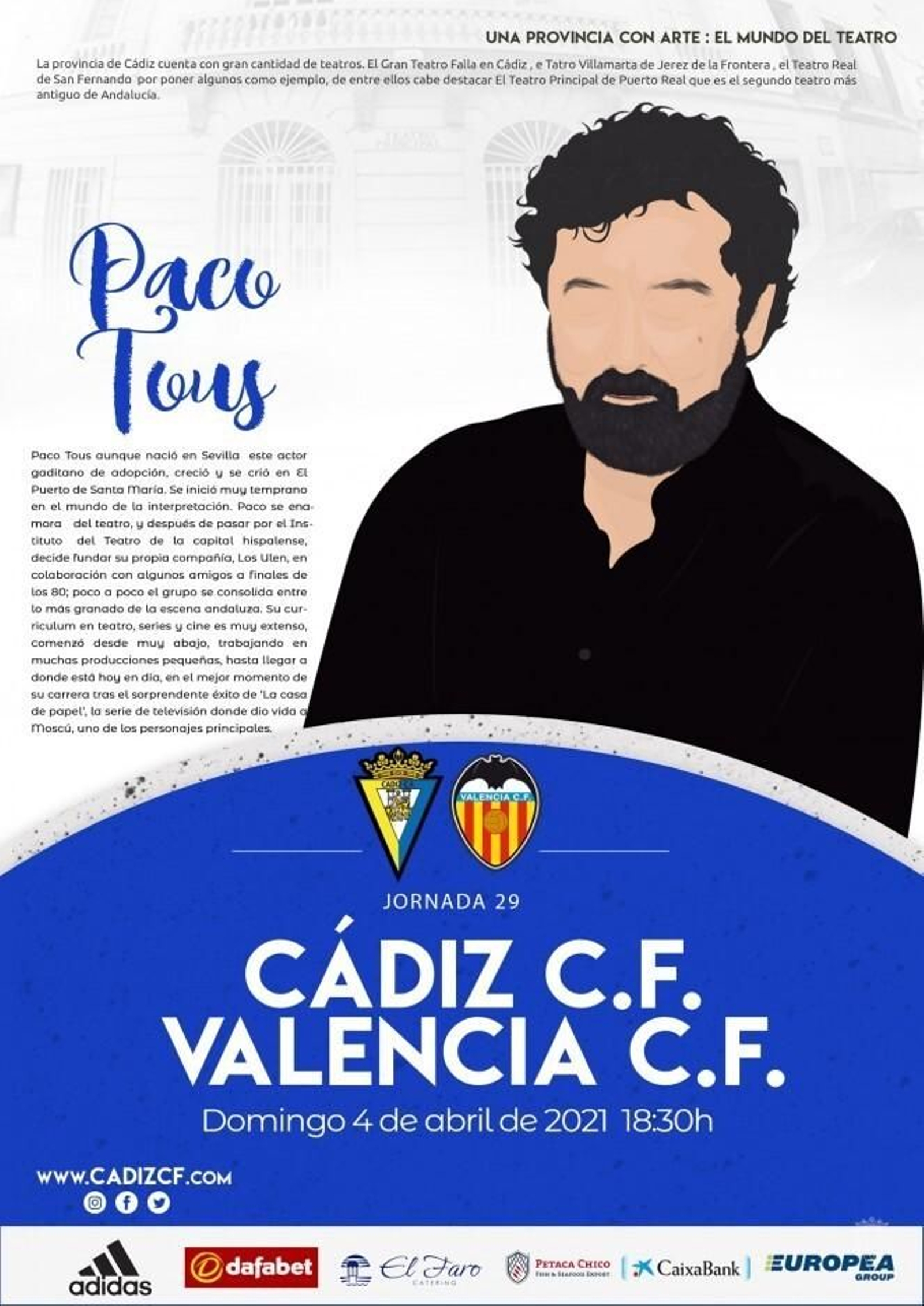 Cartel dedicado a Paco Tous.