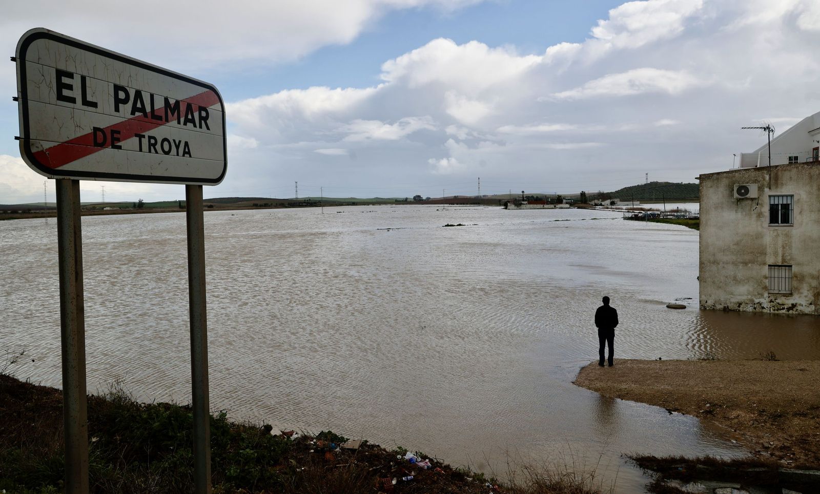 Las fotos de las inundaciones en el Palmar de Troya por la borrasca Leonardo