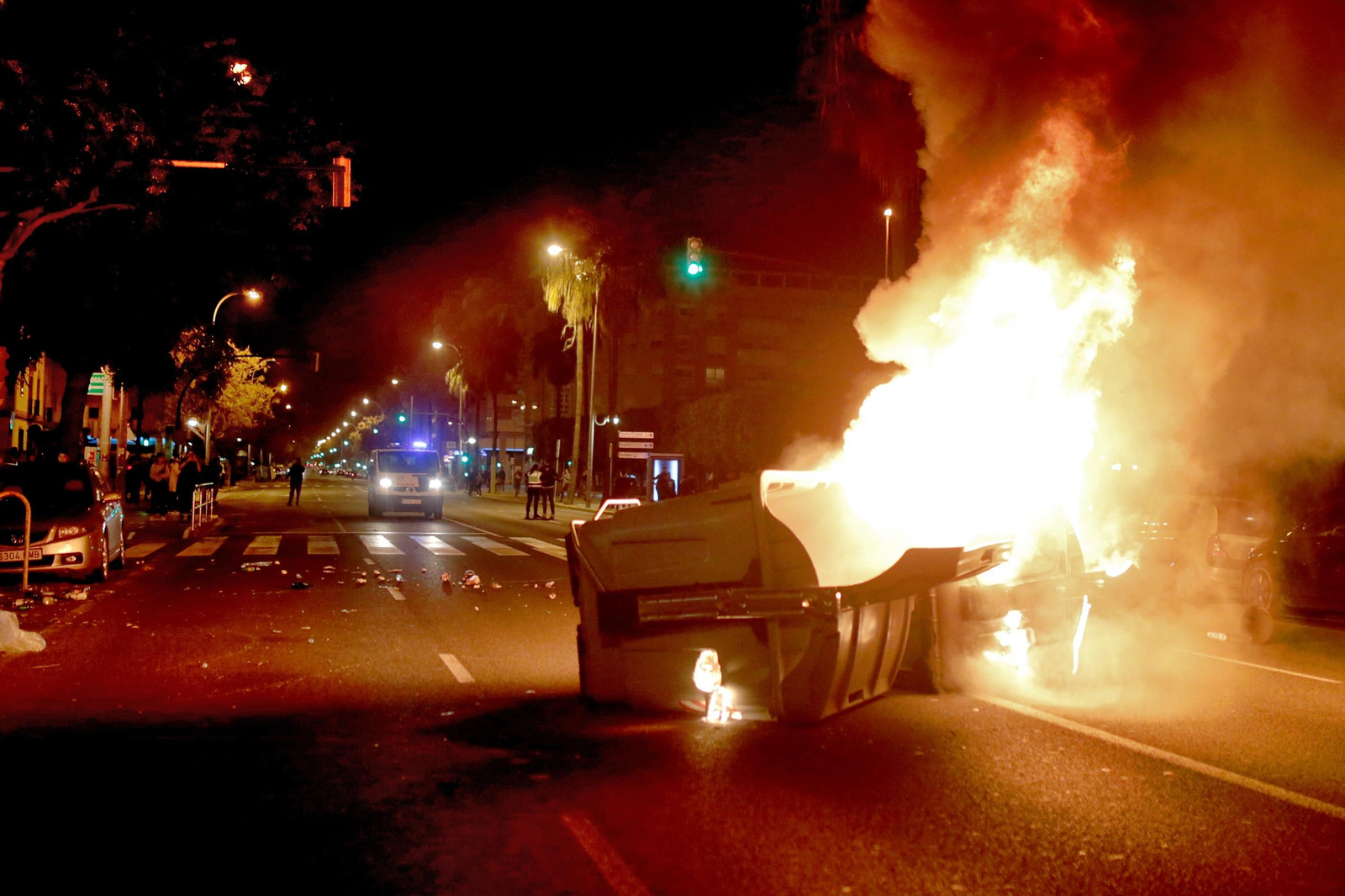 Disturbios en la manifestación de Cádiz