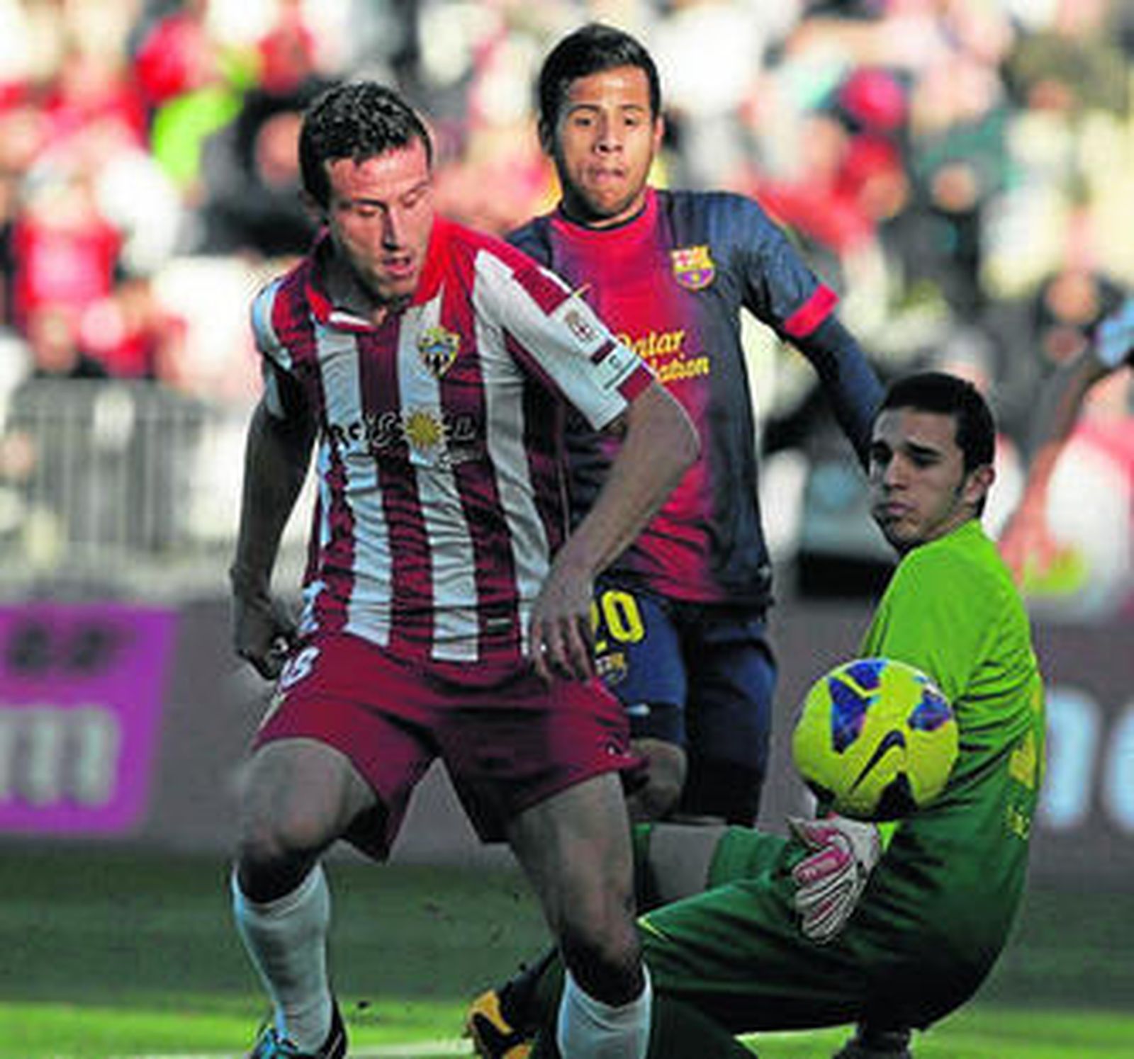 Christian dio las dos asistencias de gol ante el Barça B.