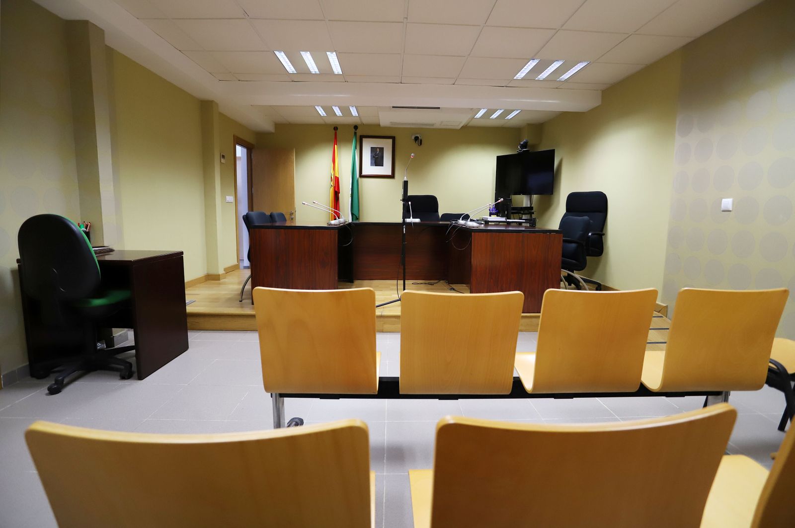 Sala de vistas del Penal 4 de Huelva, donde se celebrará el juicio.