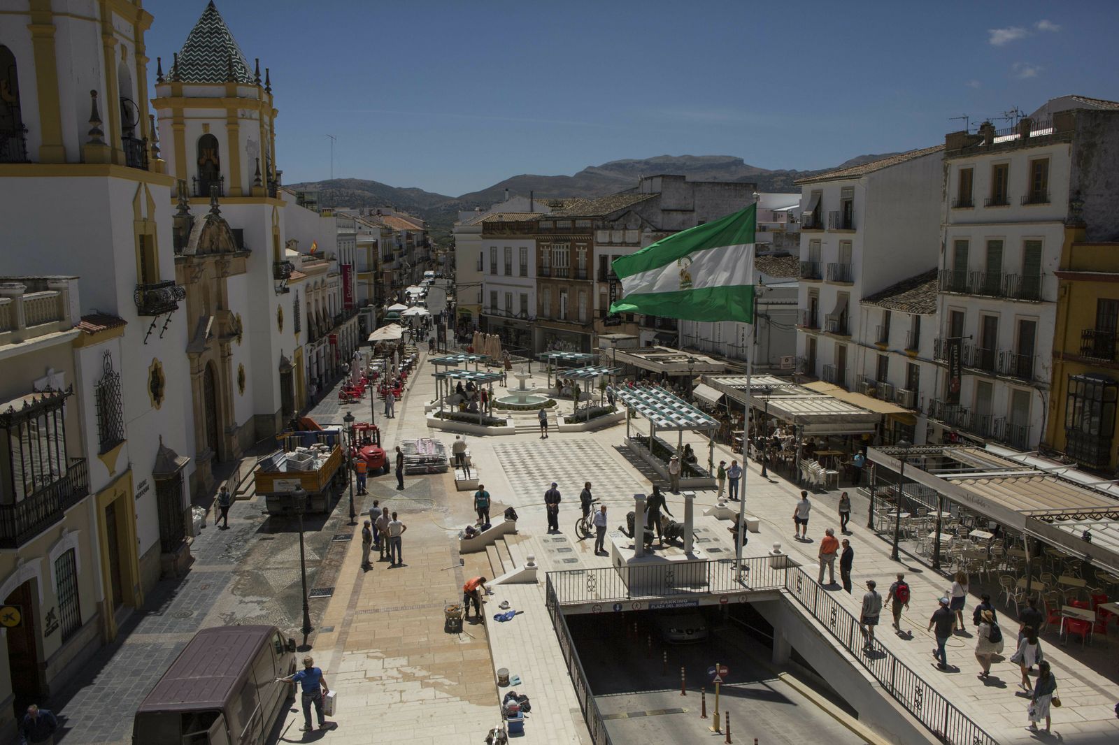 La plaza del Socorro de Ronda recupera su antigua imagen