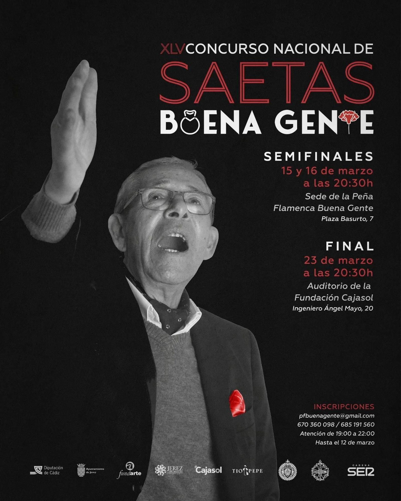 Cartel del XLV COncurso Nacional de Saetas la Buena Gente. Cartel del XLV COncurso Nacional de Saetas la Buena Gente.