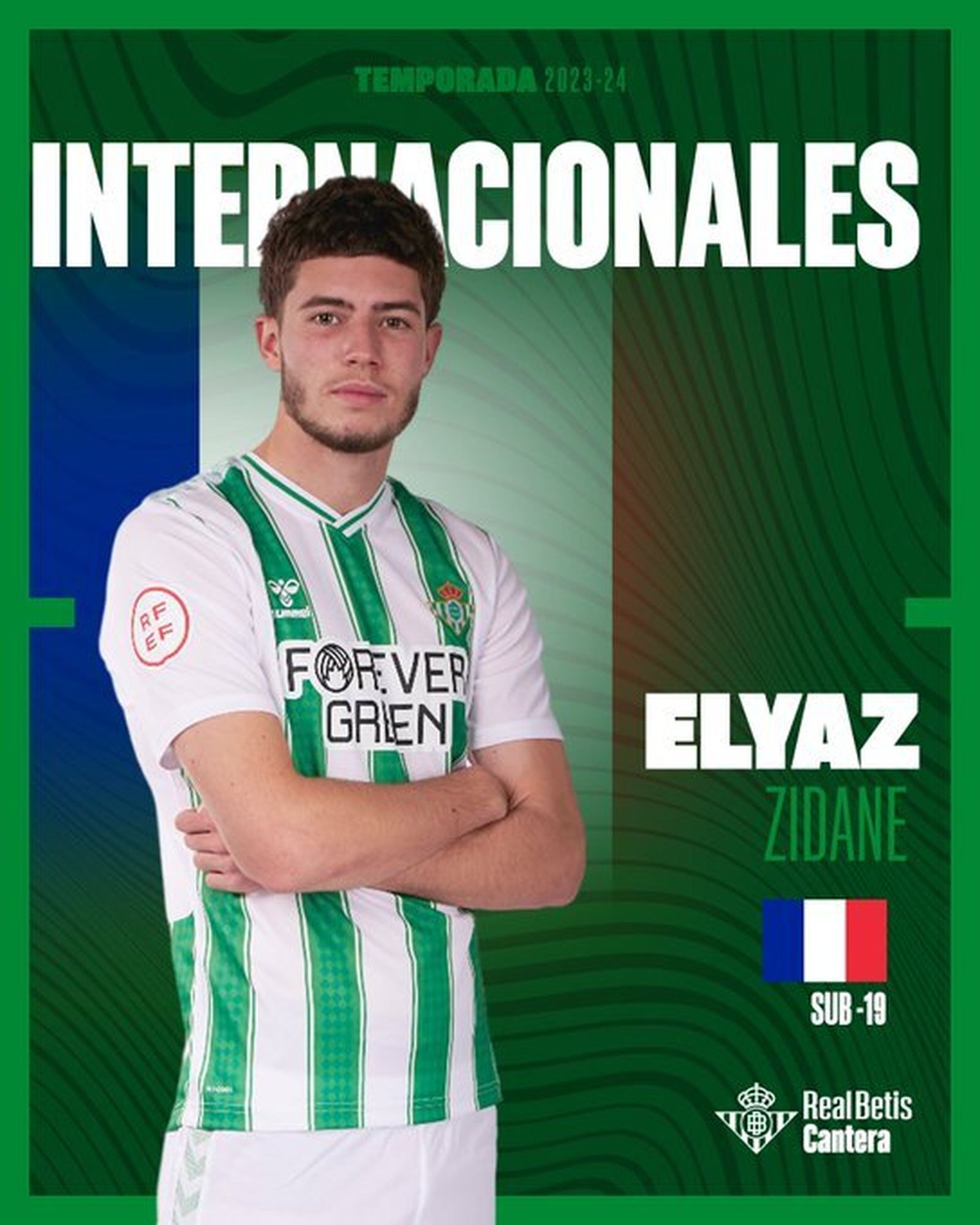 Elyaz Zidane, central del primer equipo juvenil verdiblanco.