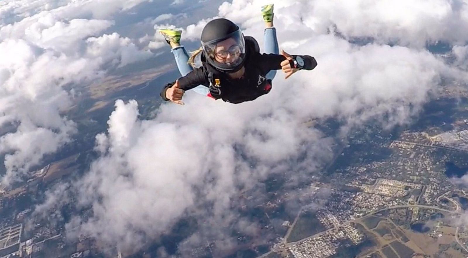 Gisela Pulido, en el salto que realizó el pasado día de Navidad.