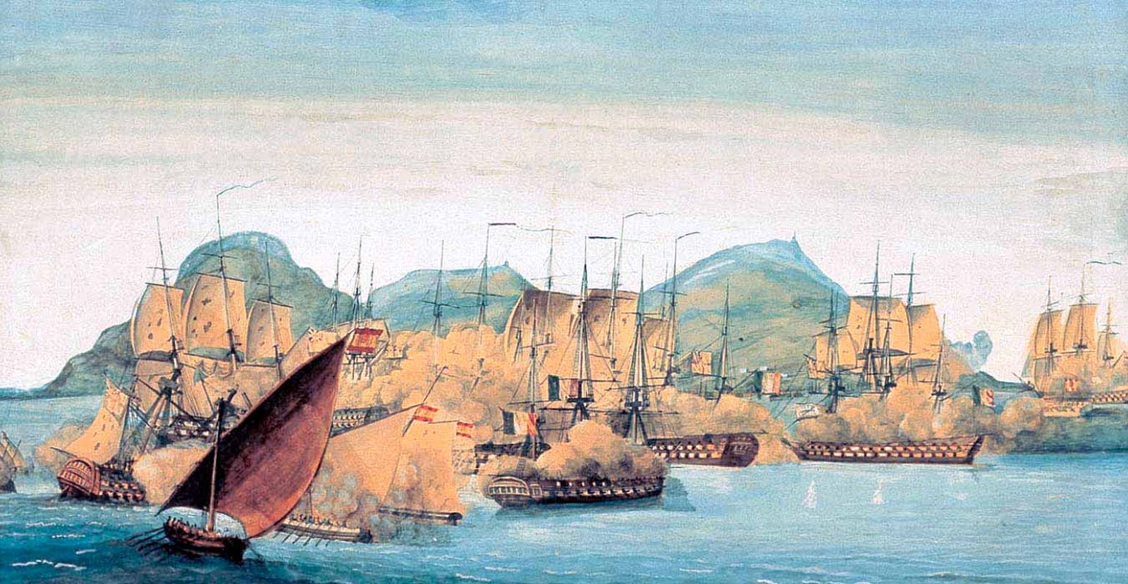 vista naval de la batalla de Algeciras