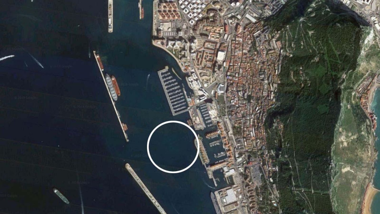 La zona donde irán los rellenos, rodeada de un círculo.