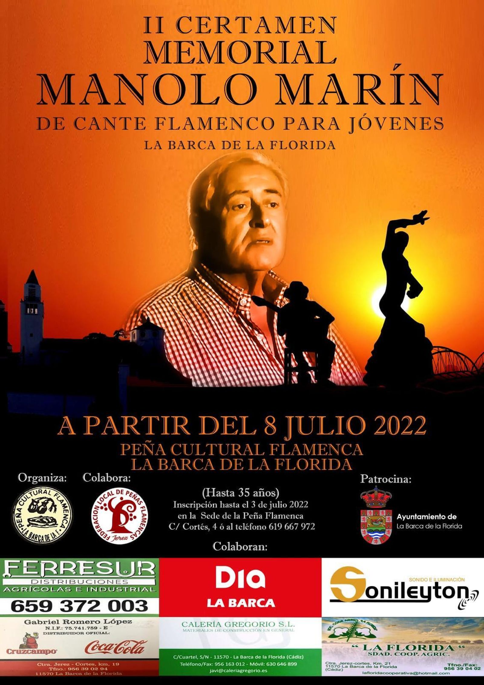 Detalle del cartel del Memorial Manolo Marín de la Peña Flamenca de La Barca.