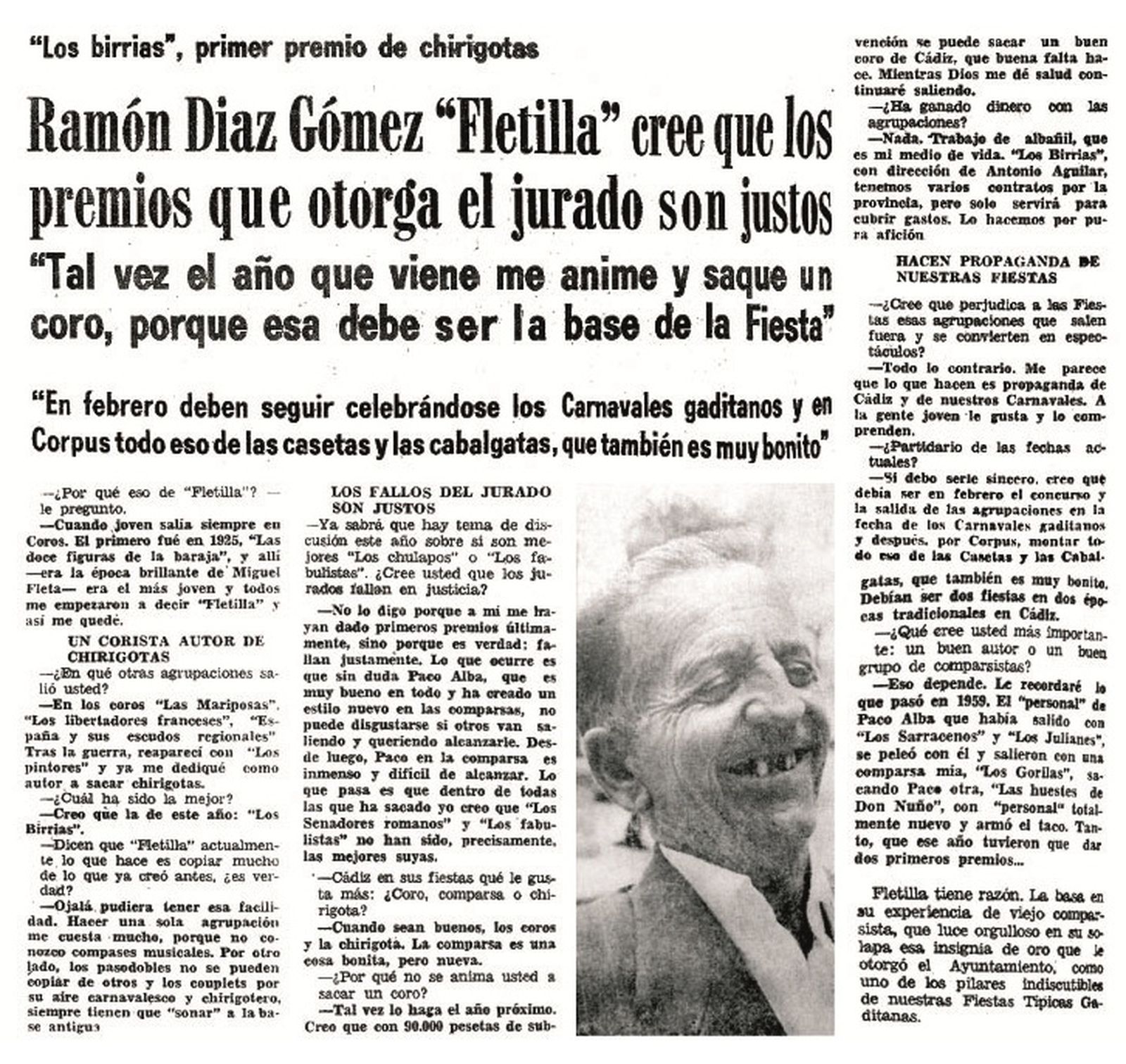 Página de Diario de Cádiz de 1969