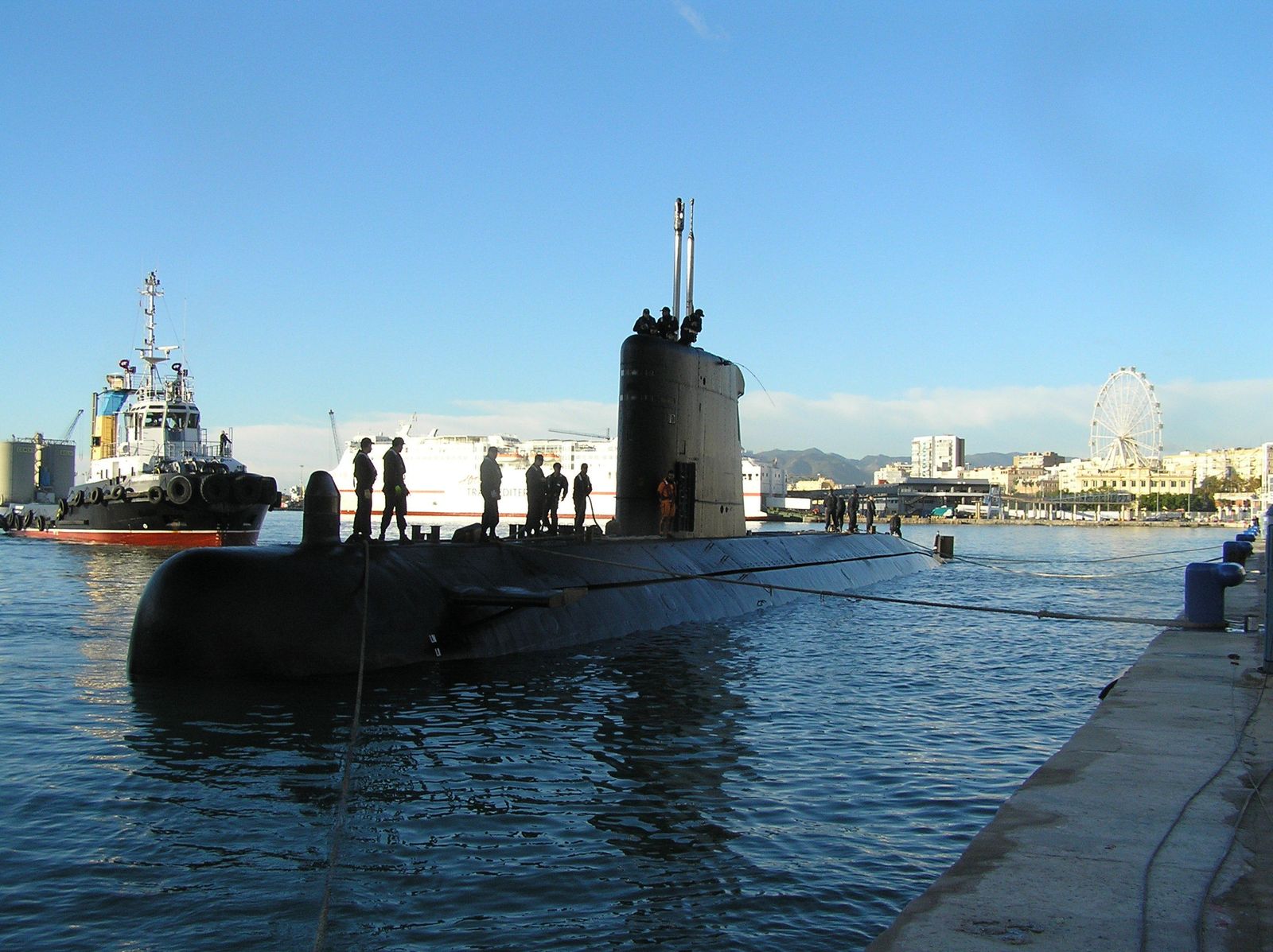 El submarino 'Mistral' en Málaga.
