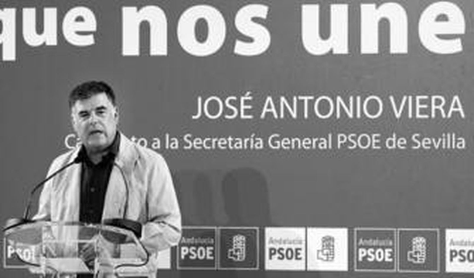 José Antonio Viera durante el acto en apoyo a su candidatura.