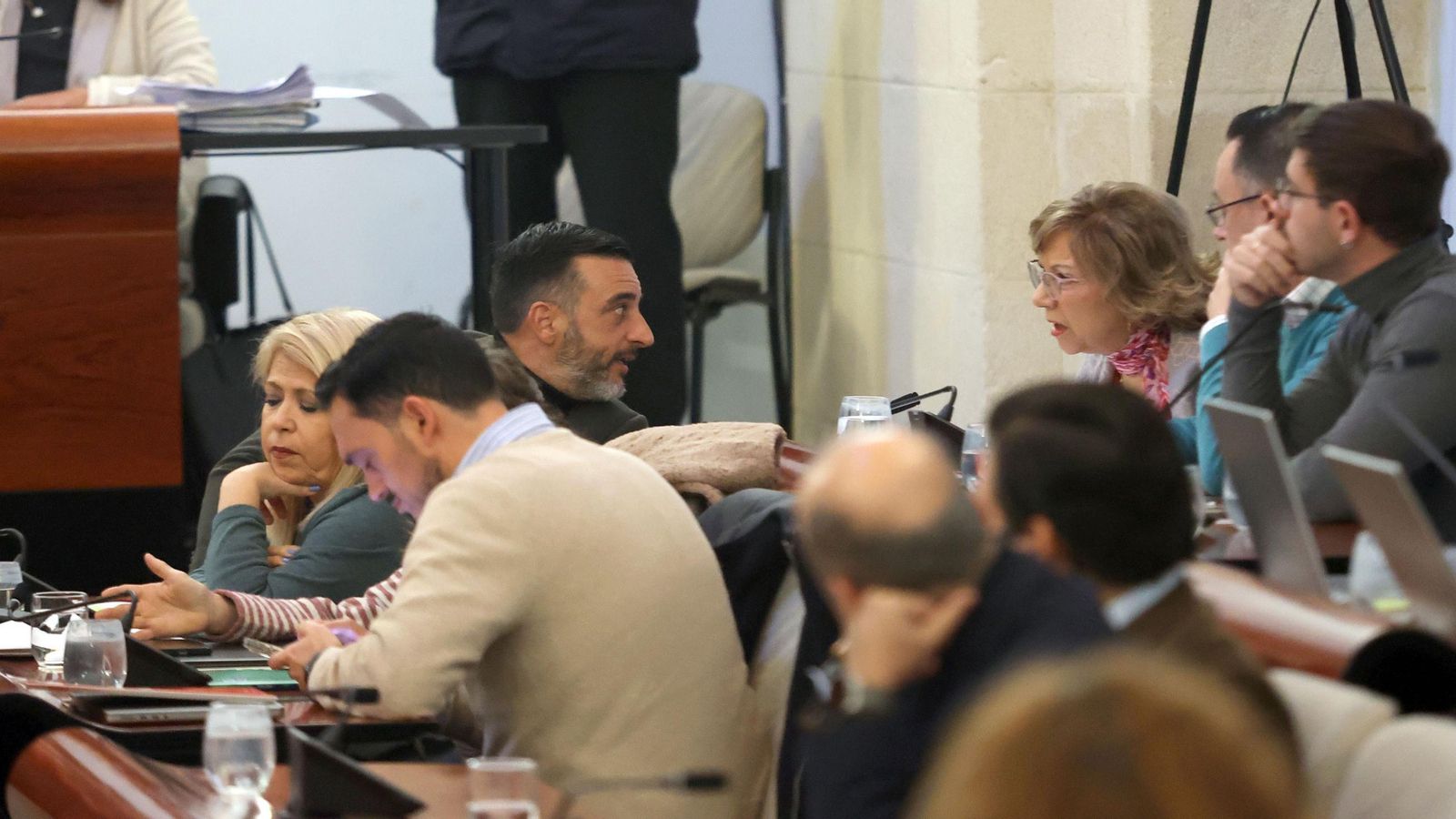 Concejales del PSOE, durante la sesión plenaria.