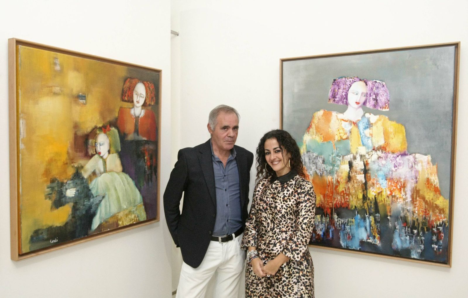 El artista Francisco Conti junto a la directora del Museo Cruz Herrera, Mercedes Corbacho.