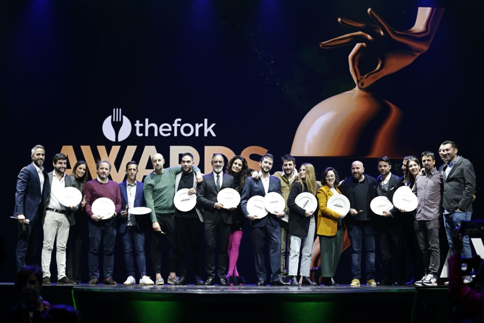 Los galadornados en el Top 10 en la foto de familia de los The Fork Awards