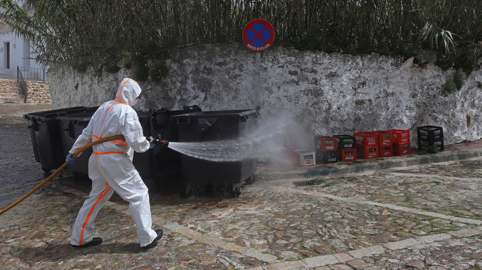 Tareas de desinfección del Infoca en Facinas