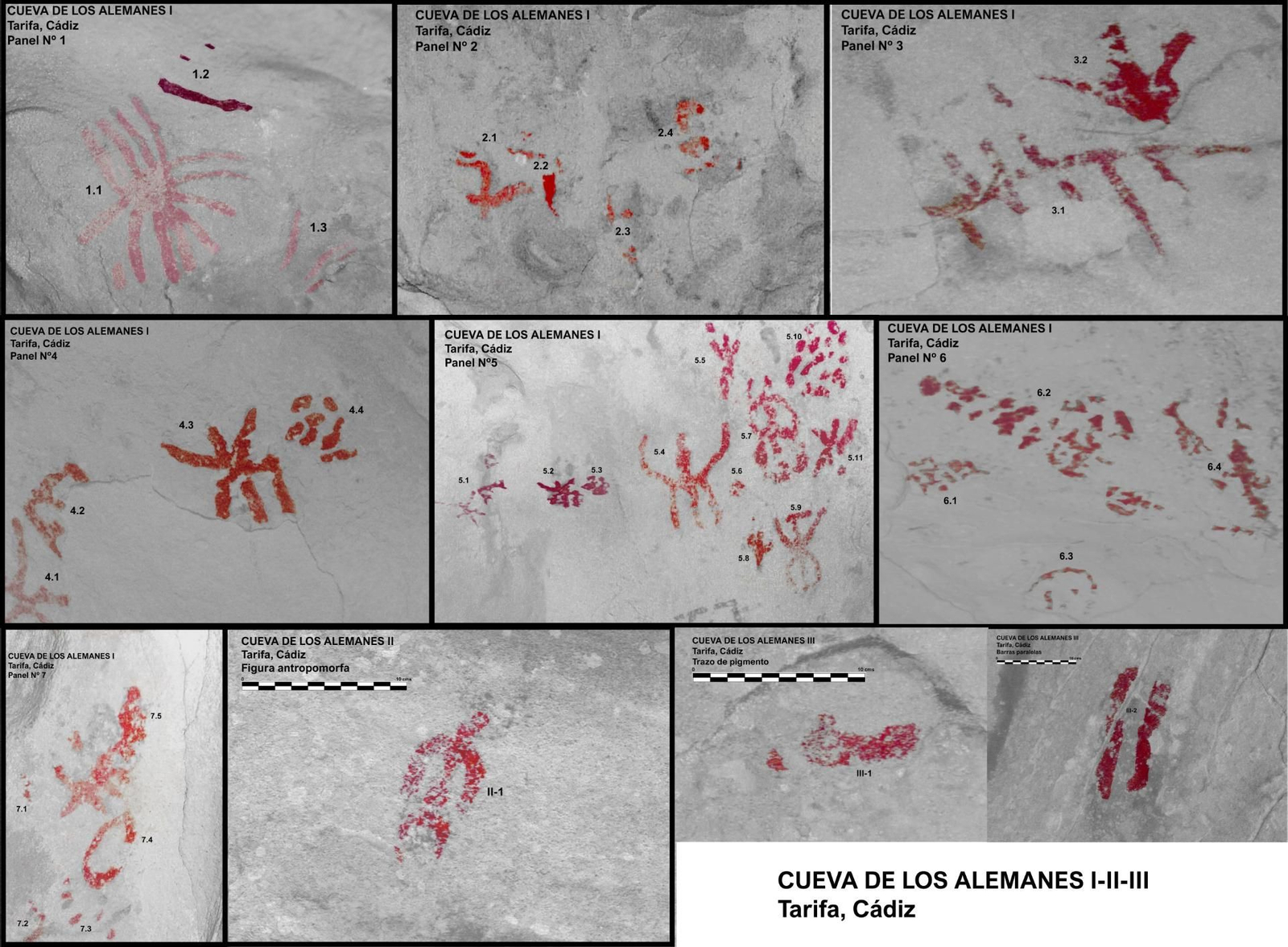 Calco de los paneles rupestres del conjunto de los Alemanes.