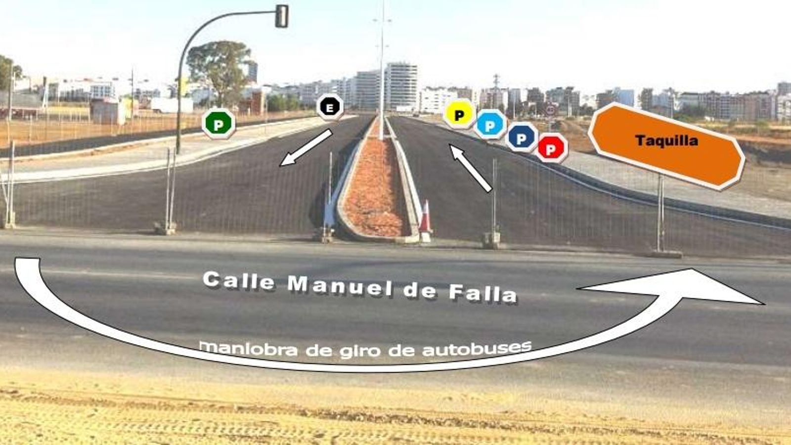 Estación de Emtusa en el recinto colombino.