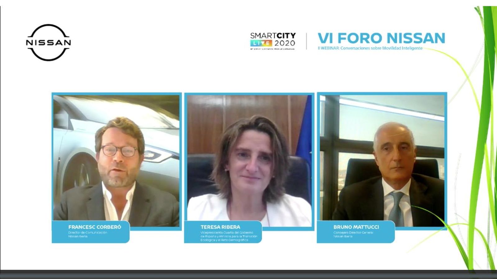 Junto a la ministra Ribera y el CEO de Nissan, Mattucci, participó como moderador Francesc Corberó, DIRCOM de Nissan.